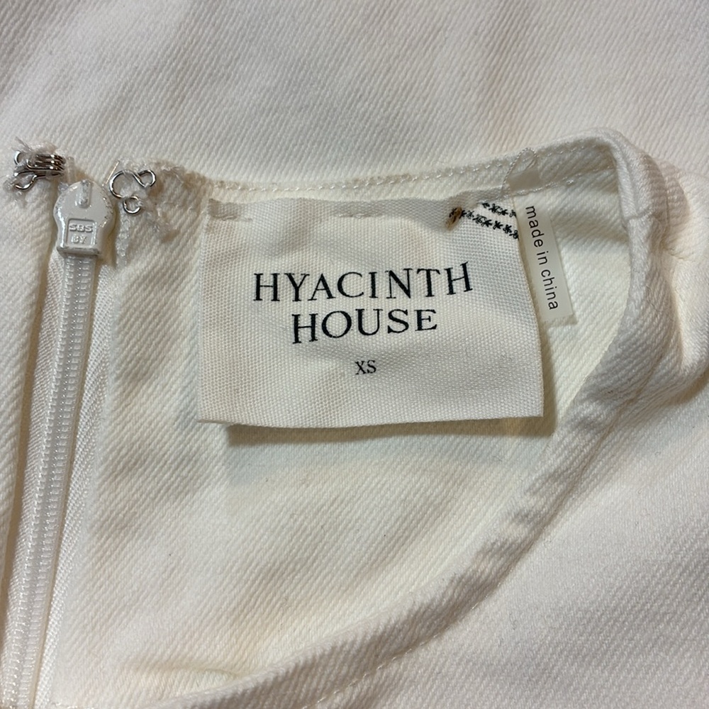 NWT Hyacinth House Tuckernuck White Twill Button Bitsy Dress Sz XS - Picture 10 of 11